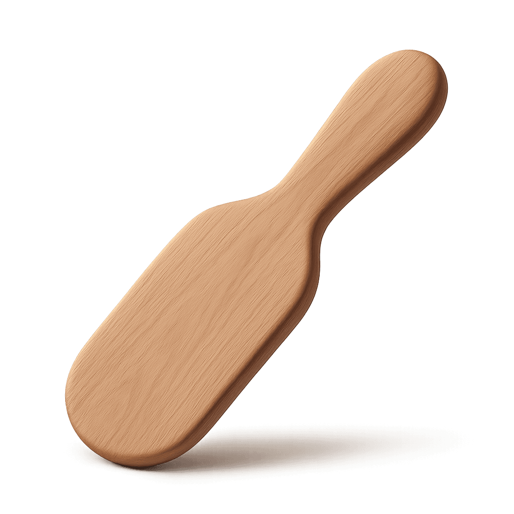 A wooden paddle